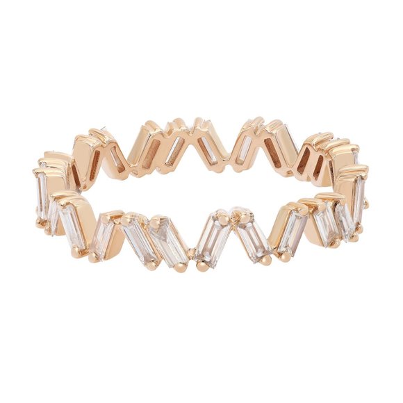 Rachel Koen Baguette Cut Diamond Eternity Band 14K Rose Gold 0.69Cttw Size 6.5 - Picture 2 of 5
